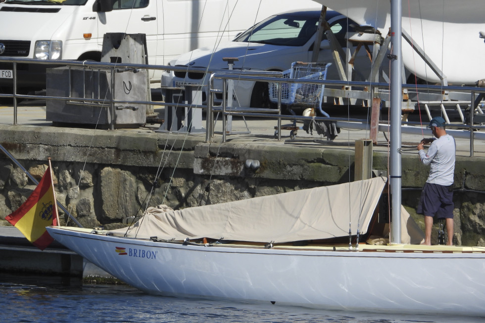 Preparación Bribón en Sanxenxo para la visita del Rey Juan Carlos I