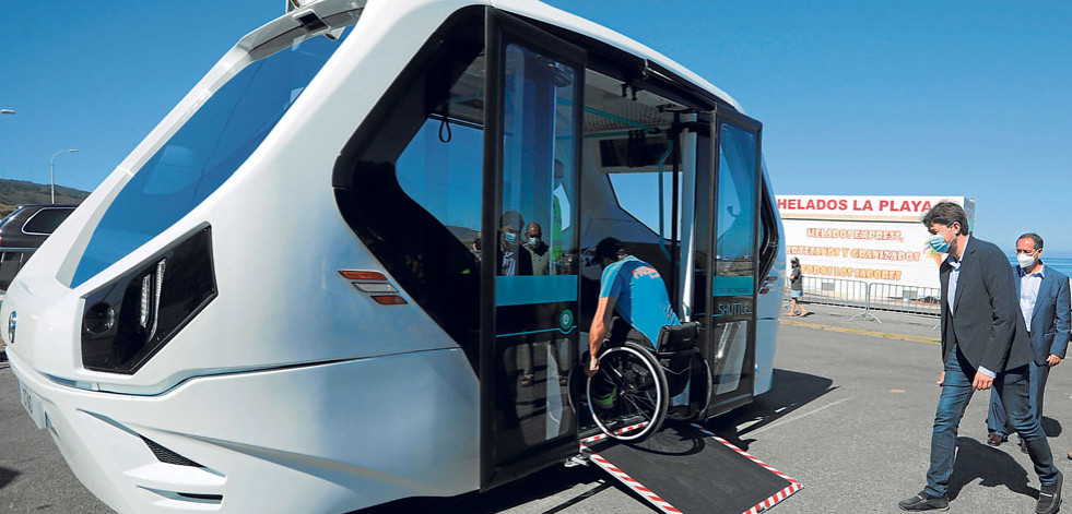 Arteixo estrena el primer autobús eléctrico autónomo de ingeniería gallega para unir sus playas